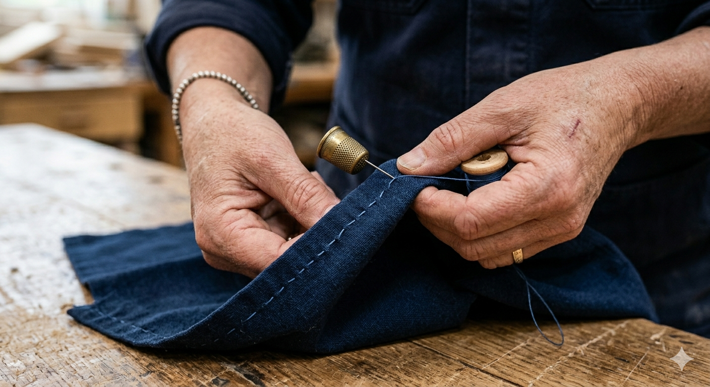 Couturière à l'atelier